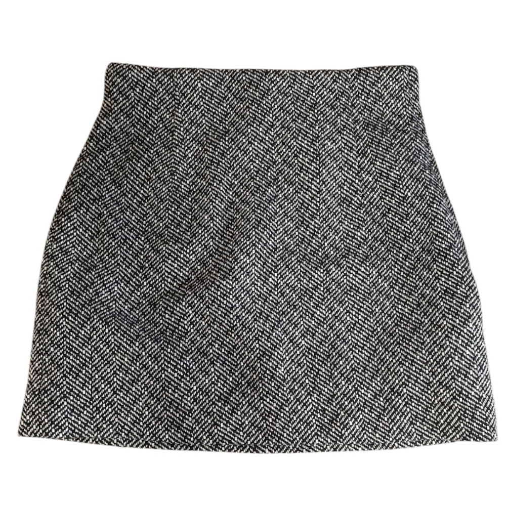H&M Monochrome Textured Mini Skirt